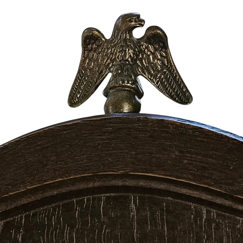 Vintage Springfield Wood Wall Weather Station Barometer & Thermometer with Eagle
